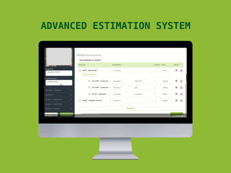 Advanced Estimation / Quotation System