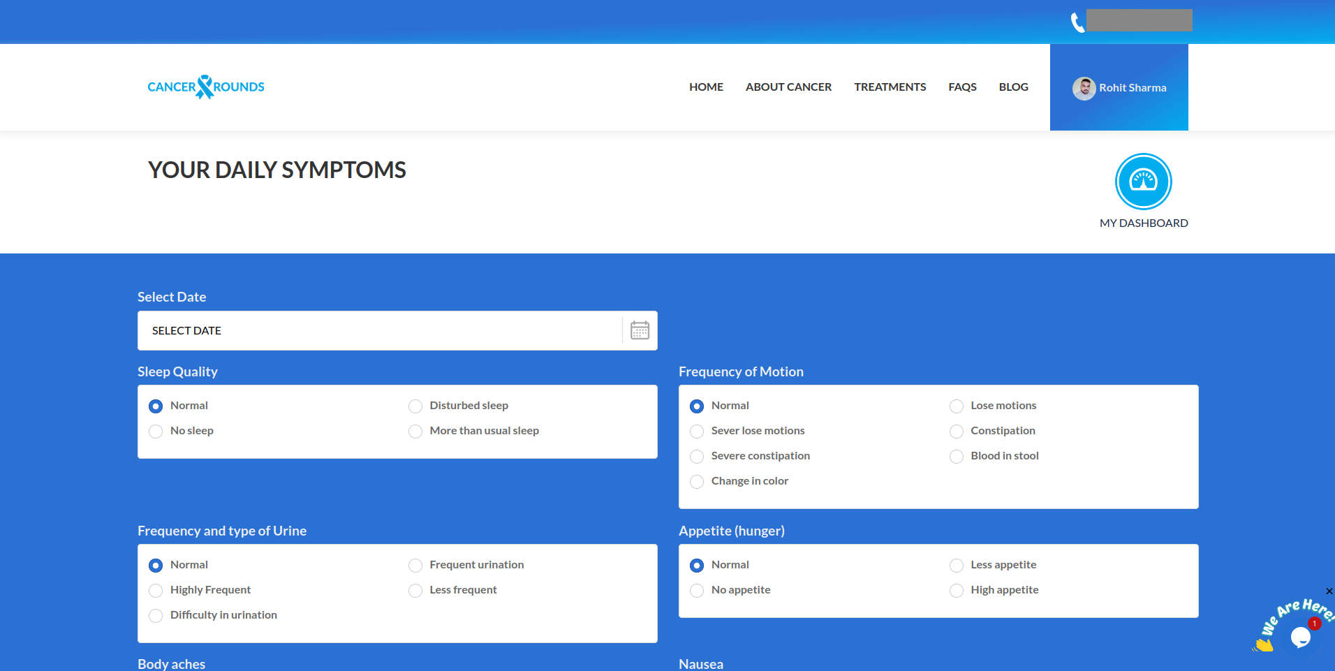 Symptom Tracker Form