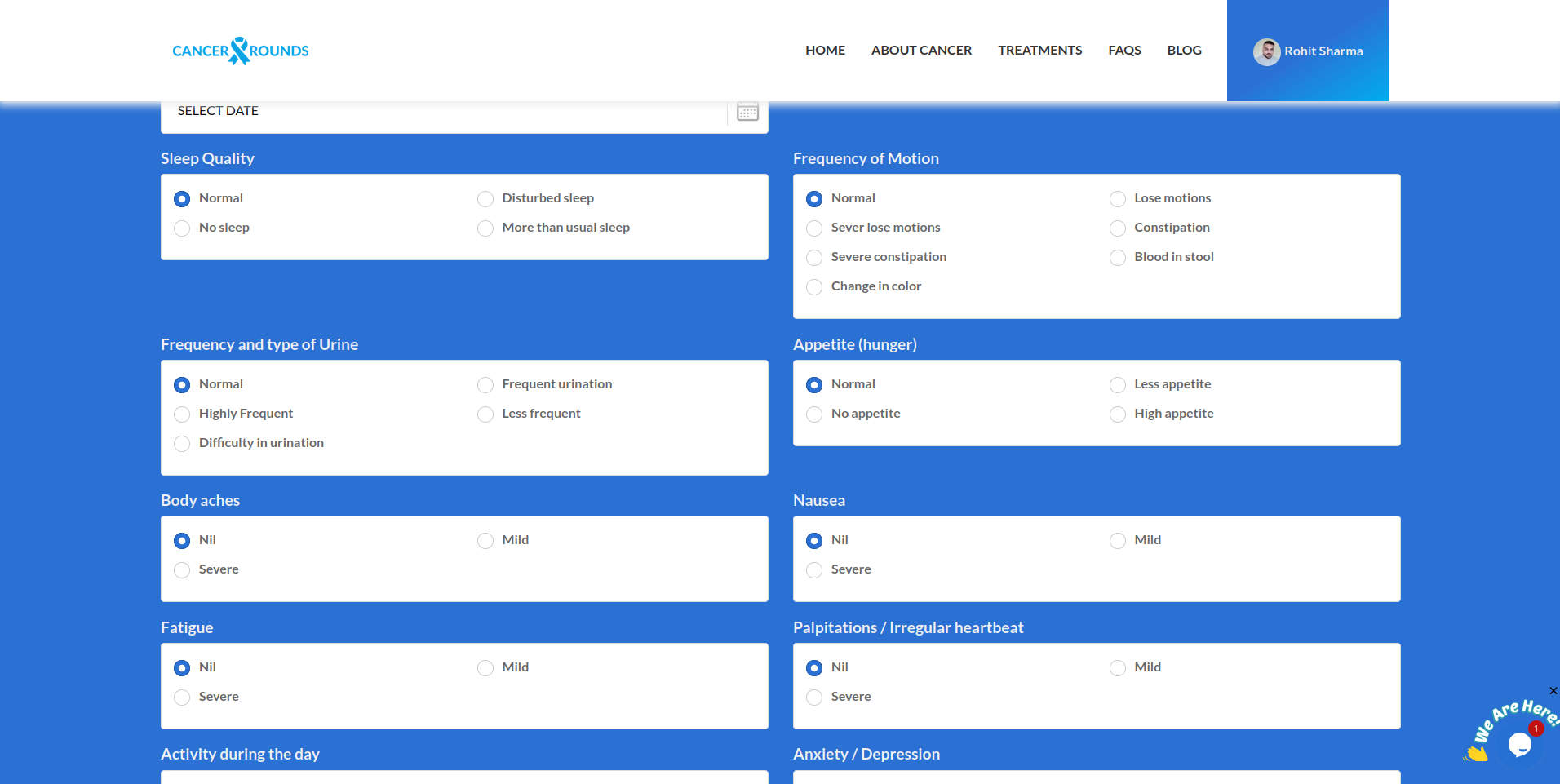 Symptom Tracker Form