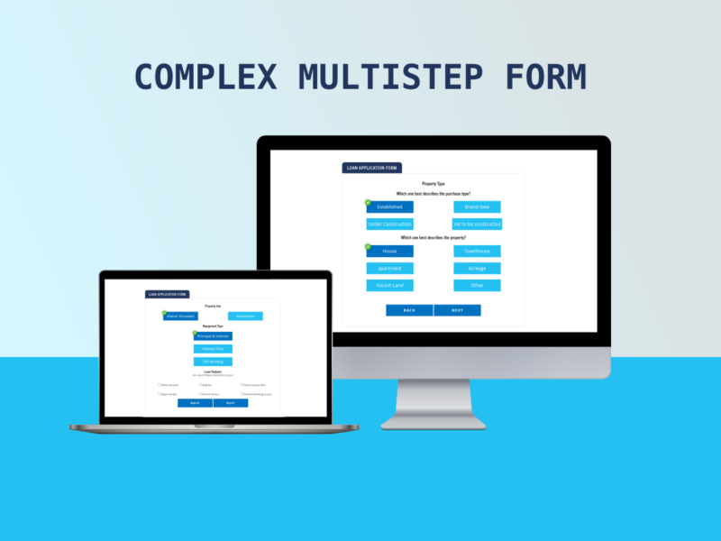 Complex Multi-Step Loan application Form for Finance Company