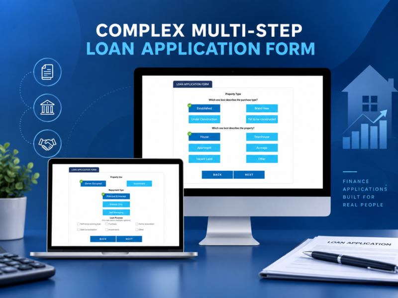 Complex Multi-Step Loan application Form for Finance Company