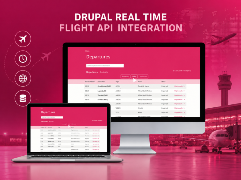 Custom Drupal Module for Real-Time Flight Data for an Airport Web Portal